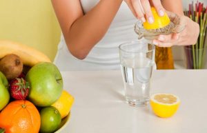 lemon juice with water